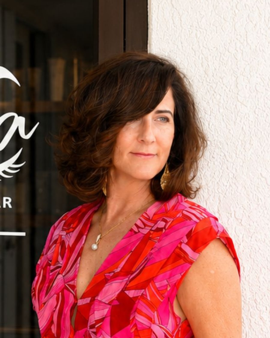 Julie Walker, founder and beauty curator, outside Vista Beauty Bar in Marathon, FL